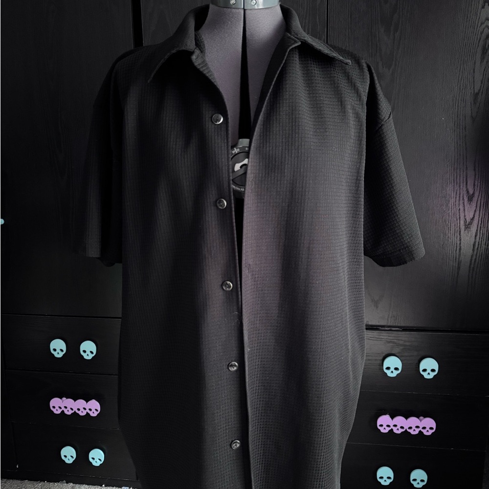 Men's Black Casual Button Down Shirt